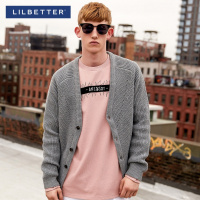 Lilbetter男士开衫毛衣 英伦休闲纯色线衣韩版修身春季针织衫男潮