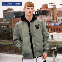 Lilbetter棉服男 时尚宽松印花冬装外套短款立领日系bf风男士棉衣