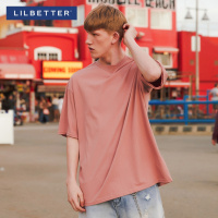Lilbetter男士T恤 夏装时尚帅气圆领套头体恤日系宽松纯棉短袖男