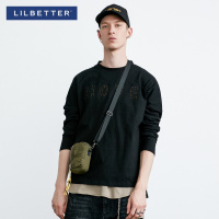 Lilbetter男士秋衣 新款潮流印花学生上衣拼接帅气休闲长袖T恤男