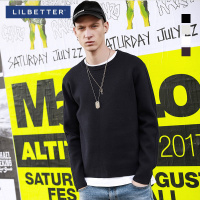 Lilbetter毛衣男 春季潮流个性修身线衣小清新圆领日系男士针织衫