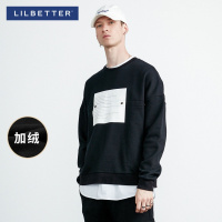 Libetter卫衣男韩版 冬季宽松圆领套头上衣时尚印花男士加绒卫衣
