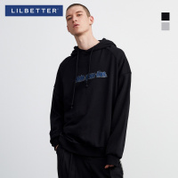 Lilbetter男士卫衣 时尚刺绣印花帽衫休闲日系上衣春装连帽外套男