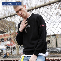 Lilbetter男士卫衣 春装圆领套头修身上衣潮牌刺绣印花韩版卫衣男