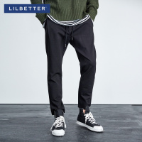 Lilbetter男士哈伦裤 纯色修身长裤弹力透气小脚裤新款休闲裤男潮