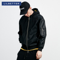 Lilbetter皮衣男 时尚帅气PU皮机车夹克潮流仿皮春季男士连帽外套