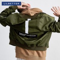 Lilbetter男士春季夹克 时尚军旅立领短款外衣帅气流行印花外套男