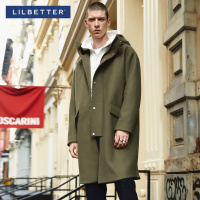 Lilbetter大衣男 呢子中长款风衣连帽帅气披风冬季男士毛呢外套潮