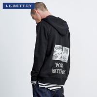 Lilbetter开衫卫衣男 连帽字母印花学生上衣潮牌修身日系男士外套