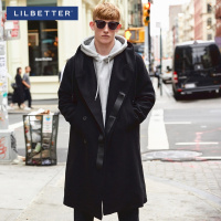 Lilbetter毛呢大衣男 冬装呢子外套连帽风衣中长款男士羊毛大衣潮