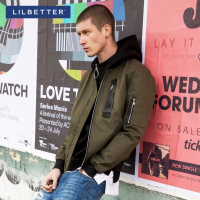 Lilbetter男士夹克 短款立领飞行员外套韩版修身潮牌帅气棒球衫男
