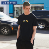 Lilbetter男士短袖 夏季潮流logo印花半袖纯棉修身圆领套头T恤男