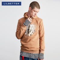 Lilbetter男士连帽卫衣 时尚印花上衣休闲套头帽衫欧美街头卫衣男