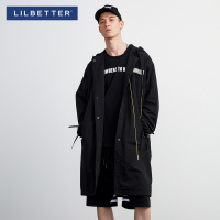Lilbetter风衣男韩版 时尚个性青年连帽披风中长款春装男士大衣LB