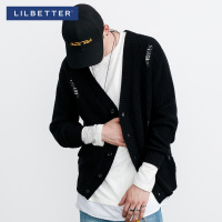 Lilbetter开衫毛衣男 冬天保暖加厚粗线衣时尚破洞潮流男士针织衫