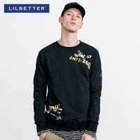 Lilbetter春季卫衣男 时尚字母印花上衣圆领套头衫原创港风卫衣潮