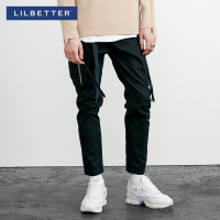 Lilbetter男士九分裤 时尚潮牌小脚裤拼接修身哈伦裤直通休闲裤男