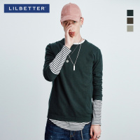 Lilbetter男士圆领针织衫 纯色修身套头打底衫休闲日系长袖毛衣男