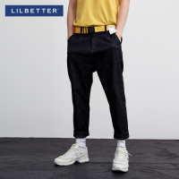 Lilbetter男士牛仔裤 复古水洗休闲裤宽松日系小脚裤直筒长裤男潮