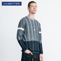 Lilbetter男士针织衫 冬装条纹套头学院风线衣拼接撞色潮流毛衣男