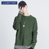 Lilbetter男士针织衫 春装宽松圆领套头粗线衣时尚街头潮牌毛衣男
