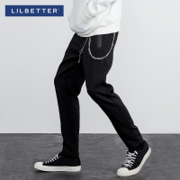 Lilbetter男士长裤 新款复古休闲裤潮牌小脚男裤黑色直筒哈伦裤男