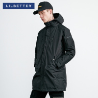 Lilbetter中长款羽绒服男 时尚拼接外套御寒防风男士连帽羽绒衣LB