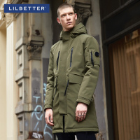Libetter羽绒服男 潮牌军旅大衣连帽修身外套加绒加厚男士羽绒衣