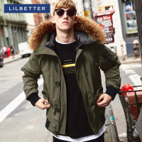 Lilbetter男士羽绒服 冬装毛领连帽短款羽绒衣防寒加厚新款外套男