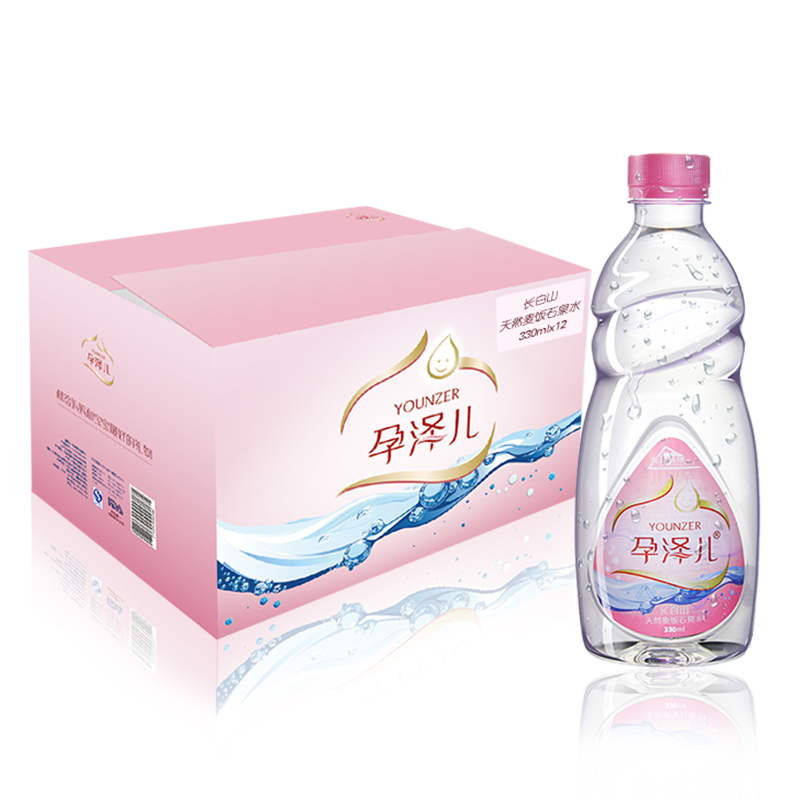 孕泽儿长白山天然麦饭石泉水330ml*12瓶/箱