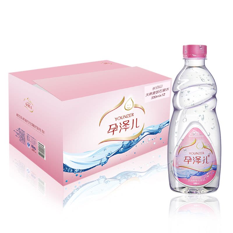 孕泽儿长白山天然麦饭石泉水330ml*12瓶/箱图片
