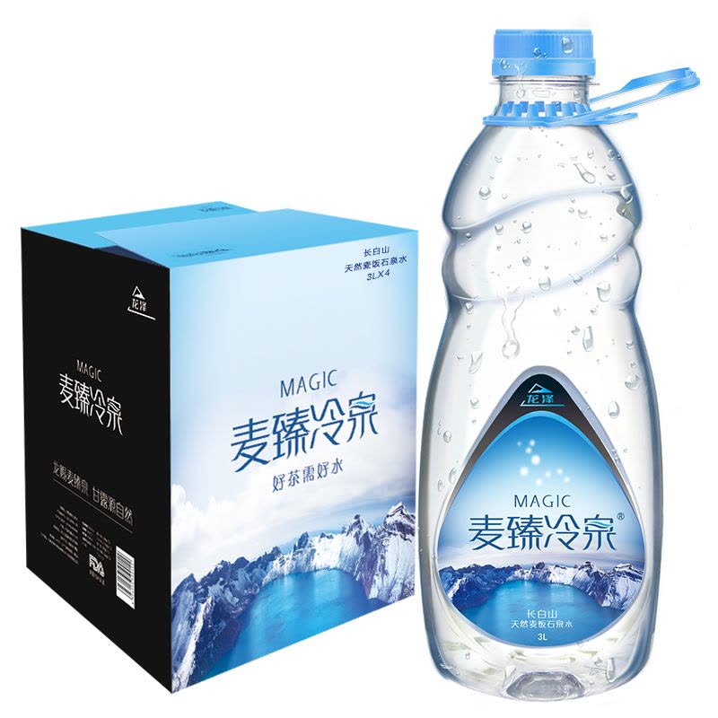 长白山麦臻冷泉矿泉水天然麦饭石山泉水3L*4瓶/整箱图片