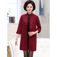 媛宿(YuanSu)妈妈秋装中长款风衣40岁50中老年女装长袖气质外套中年女人衣服6371