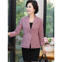 媛宿(YuanSu)中年女装春秋外套中老年人小西装妈妈上衣短款2018新款春装4050岁6374