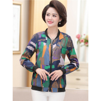 媛宿(YuanSu)中老年女装春秋装短款棒球服40岁50中年妈妈休闲夹克衫运动服外套6445