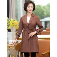 2018新款中老年女装秋装宽松风衣中长款40-50岁中年妈妈外套薄款6488