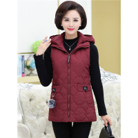 媛宿(YuanSu)妈妈棉马甲冬装中老年女装坎肩上衣50岁40中年人背心外套2018新款6497