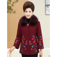 媛宿(YuanSu)妈妈毛呢外套女短款40岁50冬季加厚洋气呢子上衣秋装妮子中年冬装6572