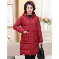 媛宿(YuanSu)中年女冬装棉外套2018新连帽棉衣妈妈加棉加厚气质御寒棉袄6574