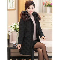 妈妈棉袄女冬装外套新款中年人羽绒棉服中长款40岁50中老年棉袄女6664