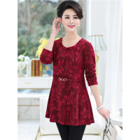 媛宿(YuanSu)中老年人女装春秋长袖T恤打底衫女2019新款衣服气质妈妈春装上衣6700