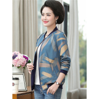 媛宿(YuanSu)妈妈春秋装大码薄款风衣中年妇女洋气上衣中老年春装短款休闲外套6727