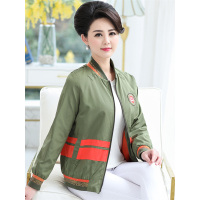 媛宿(YuanSu)妈妈春装外套女2019新款妈妈春秋长袖时尚休闲夹克上衣棒球服风衣6759