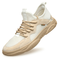 2019新款时尚夏季透气男鞋真皮网面休闲男鞋套脚百搭男士运动鞋子