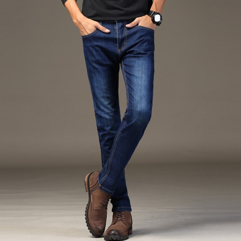 aemape美国苹果男士牛仔裤新款弹力直筒修身牛仔男式长裤子