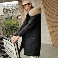 雪中飞女装2019秋冬新款时尚大毛领宽松休闲中长款羽绒服女