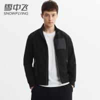 雪中飞时尚立领夹克男外套2019秋季新款短款潮流外搭胶印茄克上衣