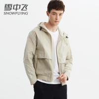 雪中飞连帽时尚防风夹克2019春秋新款短款男士休闲连帽薄款外套潮