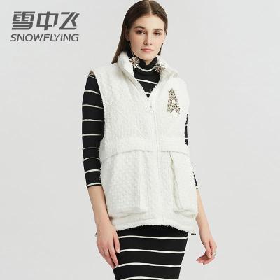 雪中飞羽绒马甲女冬短款韩版背心2019新款无袖口袋时尚保暖外套女