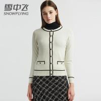 雪中飞2019秋季女装羊毛衫短款开衫针织休闲时尚宽松外套